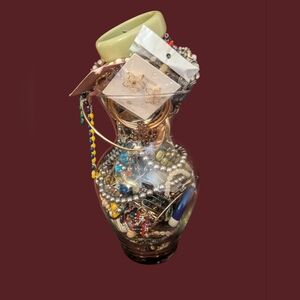 Wearable 5LB Jewelry Jar Of Assorted Costume Jewelry Glass Jar Not Inclu…